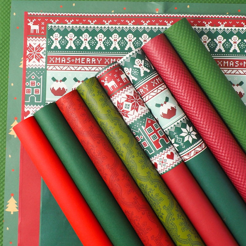 Papel de embalaje de Navidad, paquete de Nochebuena, paquete de flores de manzana, material de embalaje interno, papel de embalaje de manzana