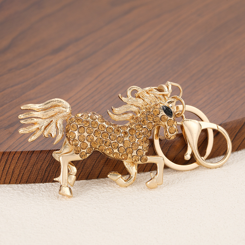 Korean-style Zinc Alloy Diamond-encrusted Unicorn Dreamy Pegasus Backpack Keychain, Car Accessory Pendant Wholesale_voghion.com