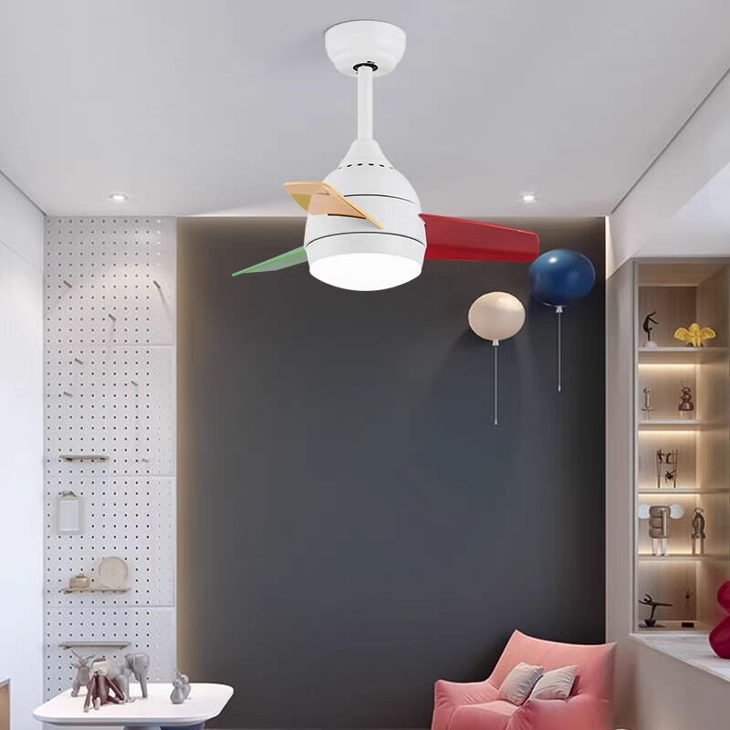 Modern and minimalistic air fan for living room for bedroom for children's room, ceiling lamp with light