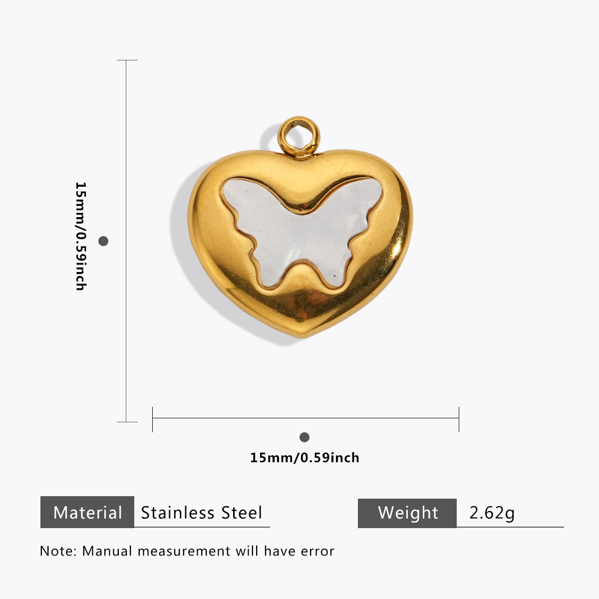 11g Weight Pendant Jewelry Making Type Charms Classification 5 PCS/Package Quantity 304 Stainless Steel Material Geometric, Heart Shape, Lock Pattern All Seasons Season Plating Design Simple Style, Classic Style Style 5 PCS/Package 304 Stainless Steel Geometric Heart Shape Lock Pendant Charms 10