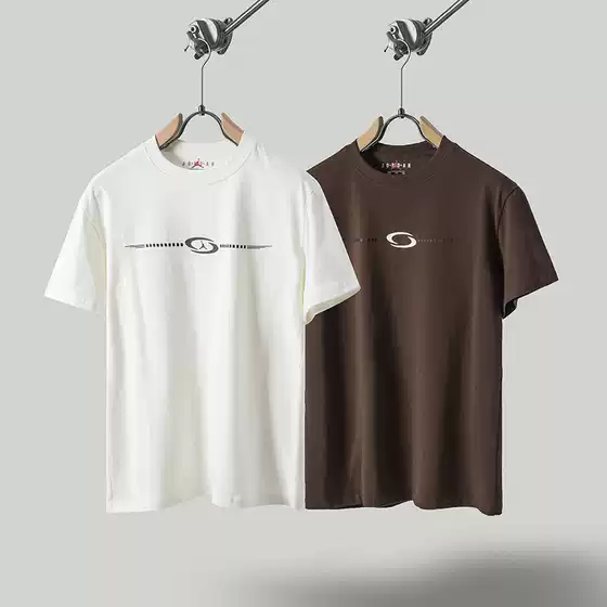 Hip-Hop American Street Travis Scott Short-Sleeved TS Co-Name Crewneck Loose Casual Printed T-Shirt Trendy for Men and Women