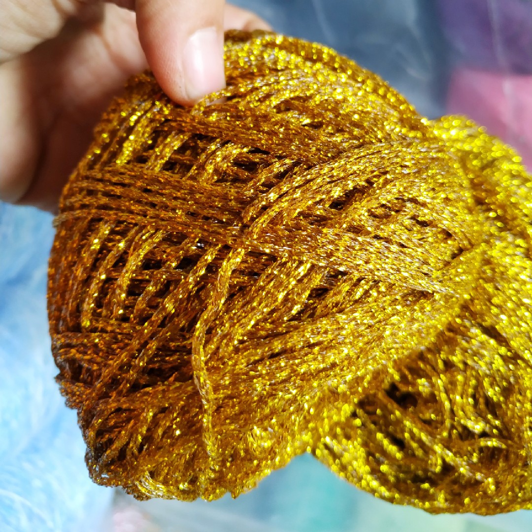 空心纱金丝线金色银色纱加粗黄金色轻款熊线钩包金线钩针半斤