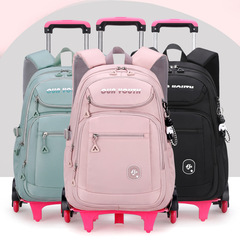 Natural Fish New Model Pull-String Backpack for Girls in Grades 3-6, Large Capacity, Waterproof, Customizable Printing, Dropshipping Cross-Border