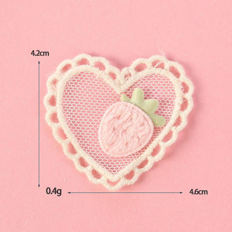 Organza de encaje ovalado pegatinas de tela de amor bordado fresco etiqueta de tela DIY accesorios de ropa para Niños Accesorios