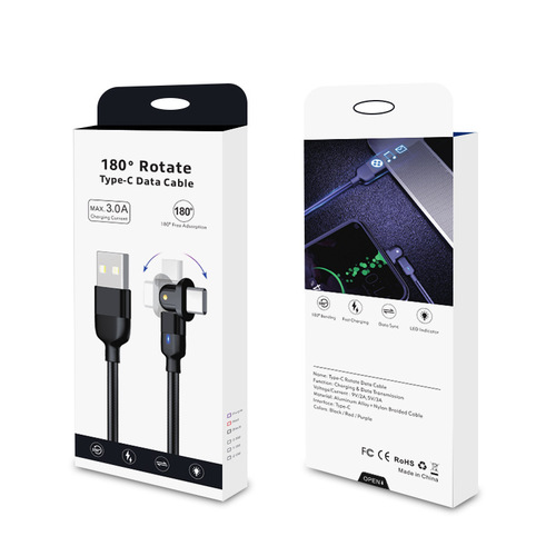 New product rotating magnetic suction data cable dedicated neutral packaging paper box packaging PE plastic bag thermoforming packaging
