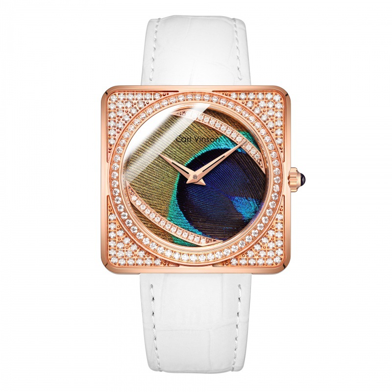 Orologio da donna Carl Vinson Diamond, cintura dallo stile unico, orologio impermeabile al quarzo quadrato, orologio da donna alla moda_voghion.com