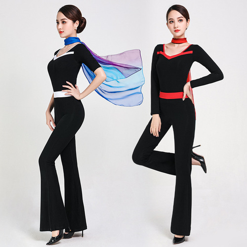 Temperament Bodysuit Women's  Summer New Etiquette Training Clothing High-end Instructor Set Dance Practice Clothing