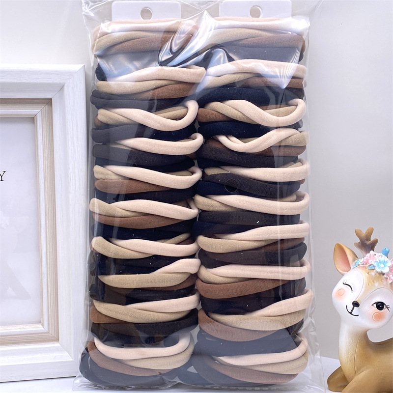 009 leche color té Toalla grande etiqueta de tela banda para el cabello cuerda para el cabello banda de goma un yuan dos yuanes tienda accesorios para el cabello accesorios para la cabeza