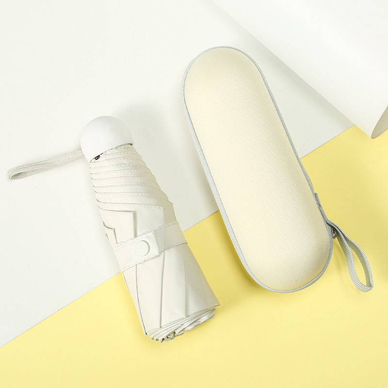 Mini bolsillo cápsula paraguas pequeño vinil fresco paraguas solar sol sol y lluvia doble uso paraguas publicidad paraguas