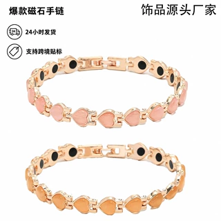 欧美跨境速卖通爆款时尚仿猫眼石心形手饰简约百搭女士手链