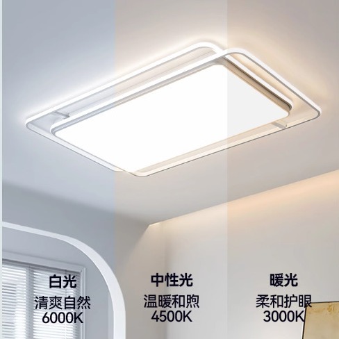 Lámpara de techo de espectro completo, paquete de atmósfera moderna y sencilla de toda la casa, iluminación principal de la sala de estar, iluminación del dormitorio, lámparas Zhongshan