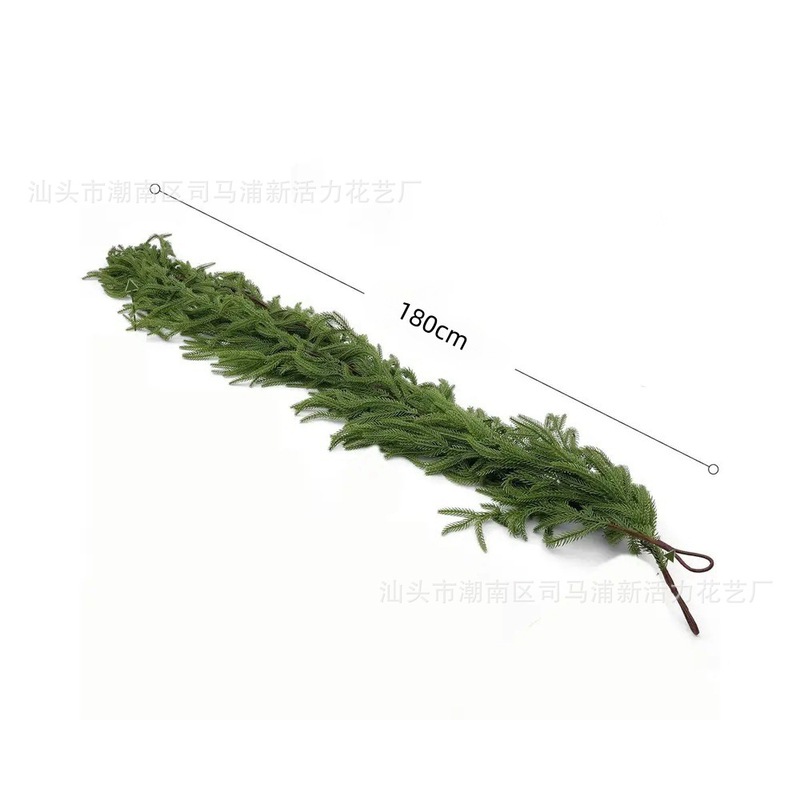 国境を越えたアマゾンクリスマス装飾藤条1.8mシミュレーション手触りソフトPE緑植諾福克松藤条置物|undefined