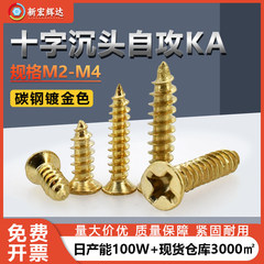 メーカー直販金色メッキ家具実木沈頭タッピングねじM2-M4炭素鋼十字平頭粗歯ねじ