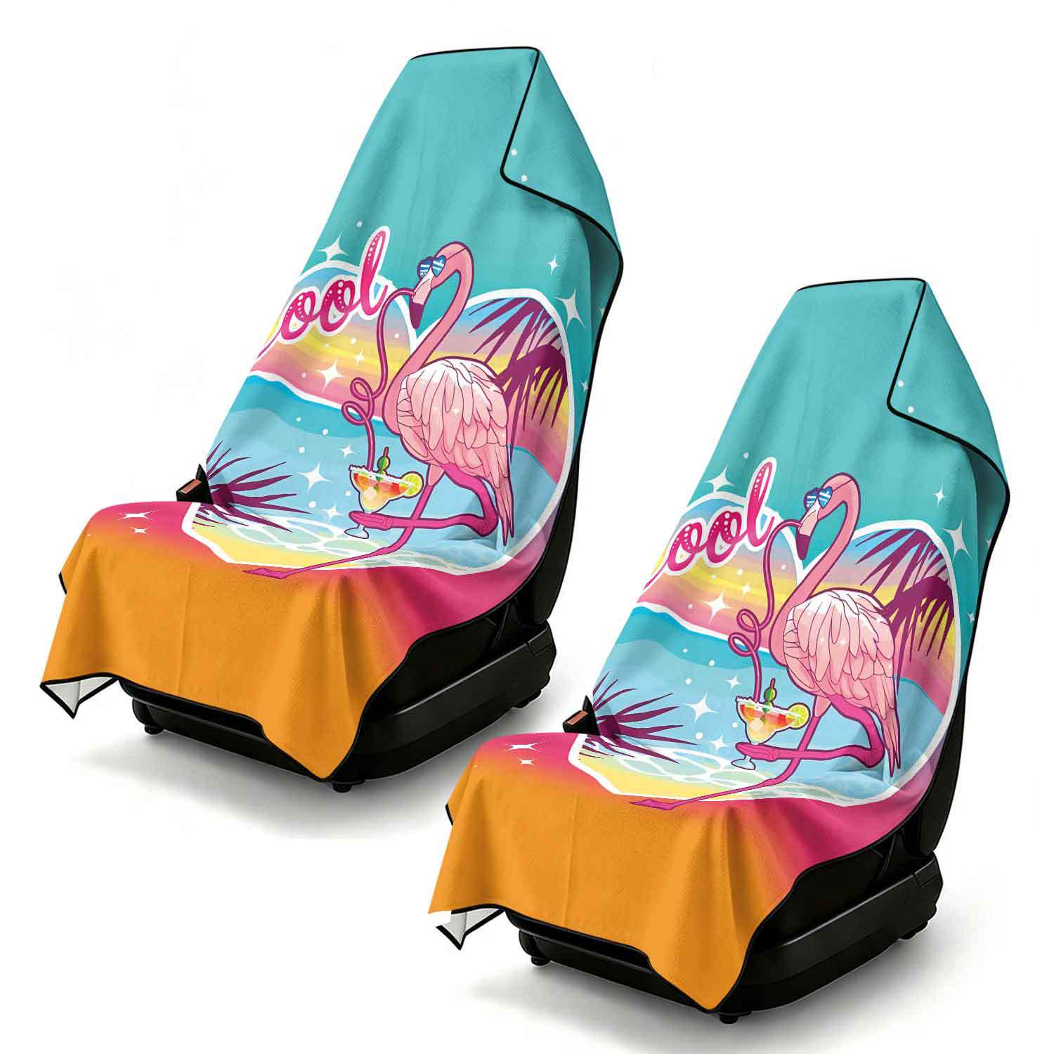 2-piece dual-use car seat cover, ultra-fine fiber, can be used as a beach towel, printed car protective seat cover 13