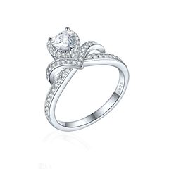 925純銀愛心皇冠戒指女高級大牌同款婚戒外貿女戒Bridal ring
