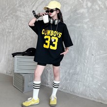 女童短袖夏季2025新款儿童慵懒风宽松T恤衫初中生女孩夏季上衣