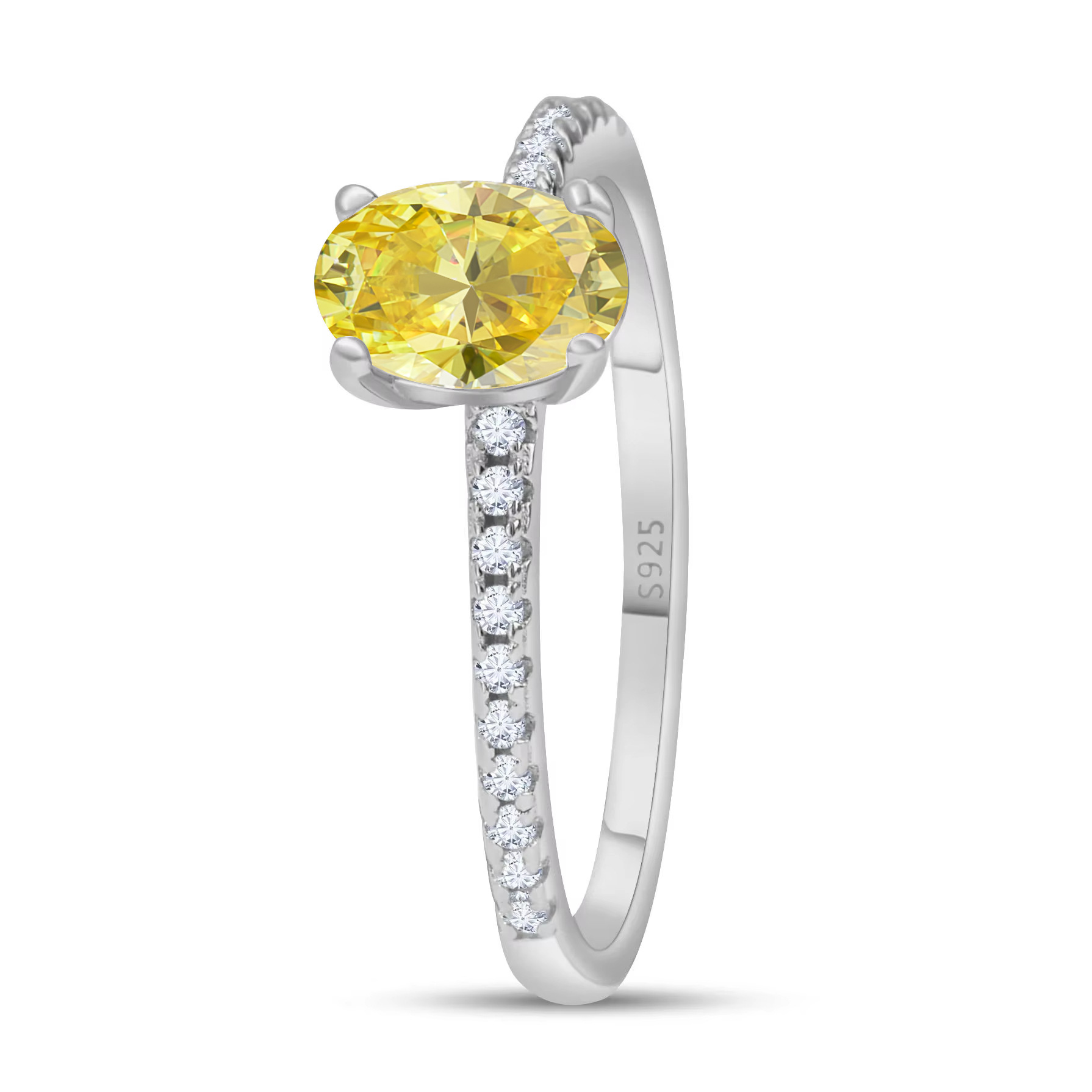 Anillo de piedra de morsanita de huevo de huevo de micrométrico al por mayor estilo europeo y americano con bolígrafo de prueba de diamantes para soportar un cabello