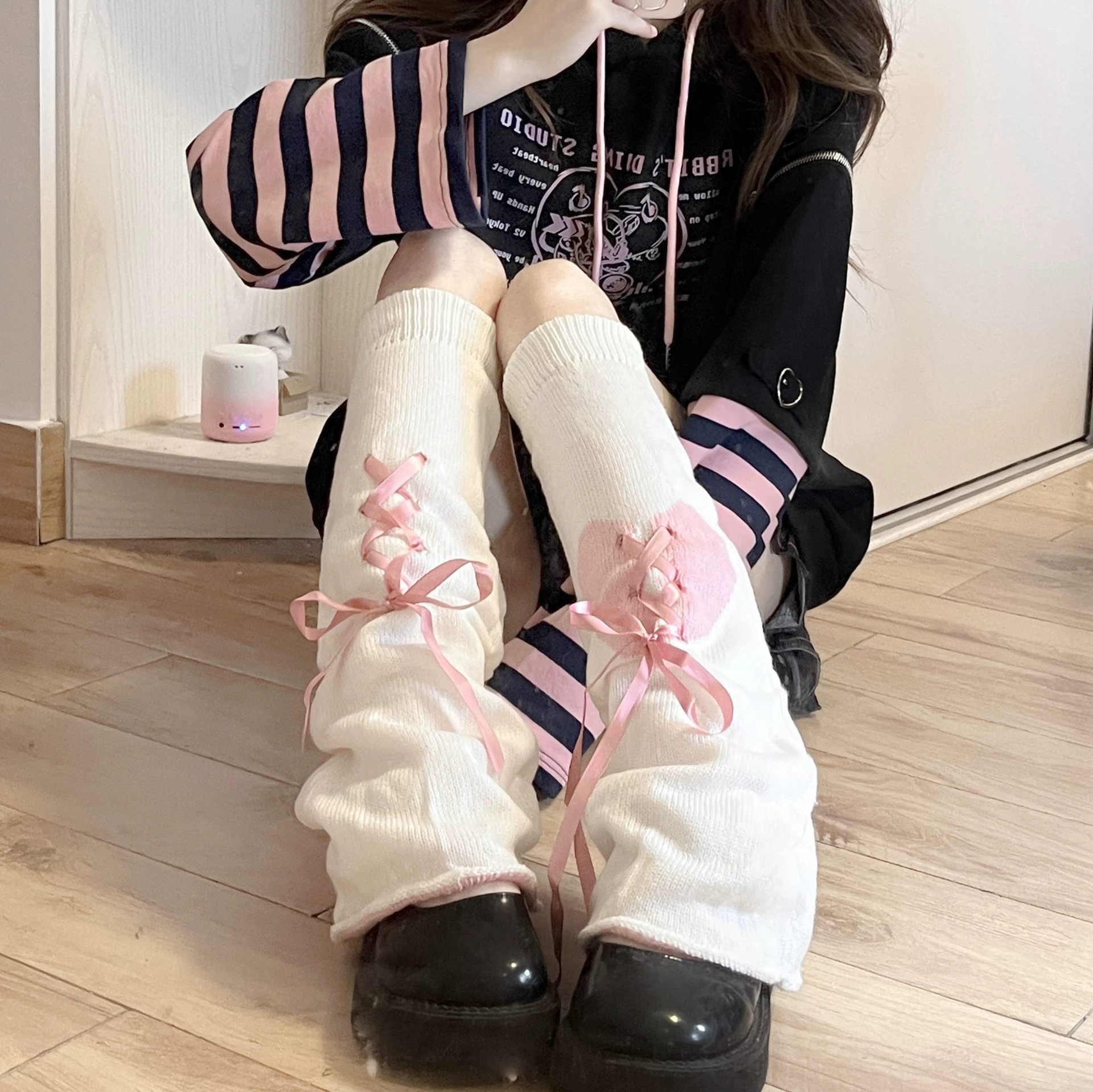 Голени-варежки (Millennium) Y2K Lolita Bow Lace Calf Socks Set, один размер