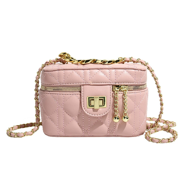 Handheld small bag with diamond pattern, small shoulder bag, chain bag, high-end, western style