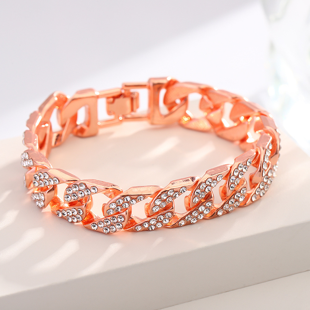 HIP HOP古巴手链 13mm时尚嘻哈链条手链男 欧美说唱外贸首饰货源