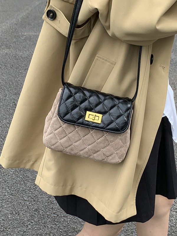 Bolso de mujer 2025 nuevo estilo Xiaoxiao Ling color contraste mochila de textura de lujo ligero de alto nivel bolso de hombro pequeño