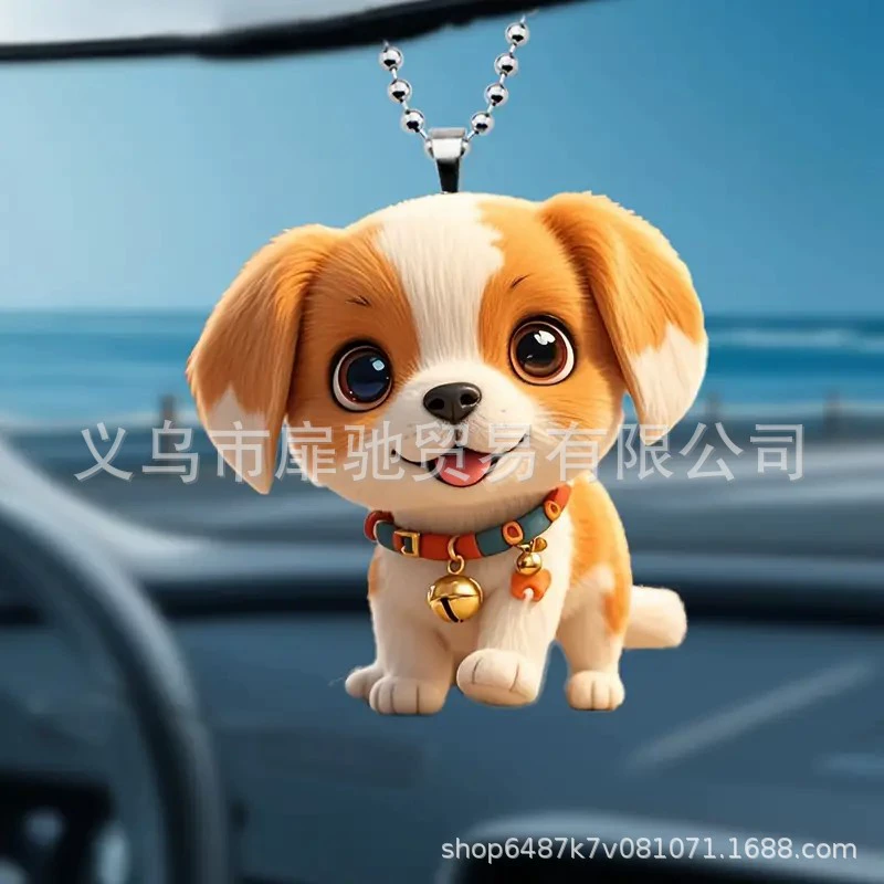 2d новый стиль милый колокольчик щенок праздничный подарок подвеска трансграничный акриловой самолет автомобиль зеркало заднего вида украшения