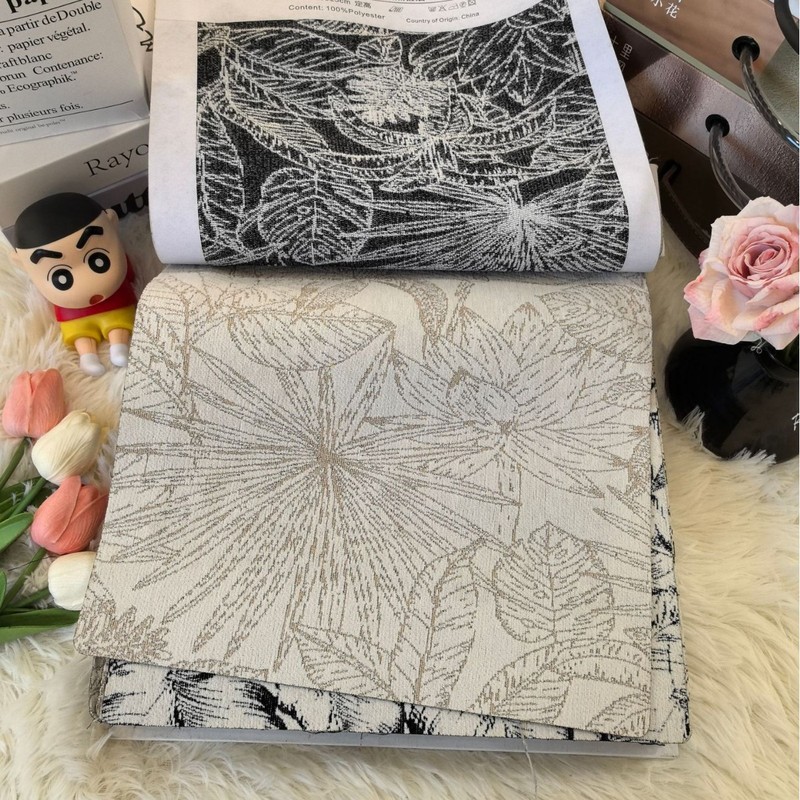 法式复古雪尼尔提花窗帘中古风色织花布客厅卧室遮光窗帘面料批发|undefined