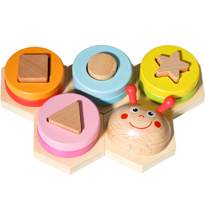 Juego de columnas geométricas Montessori para bebés, educación temprana, bloques de construcción de ensamblaje gráfico educativos para niños, juguetes de reconocimiento de formas