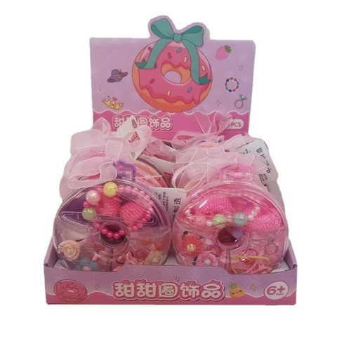 Wholesale donut girl toys girls simulation jewelry jewelry box treasure box play house children's toys gifts