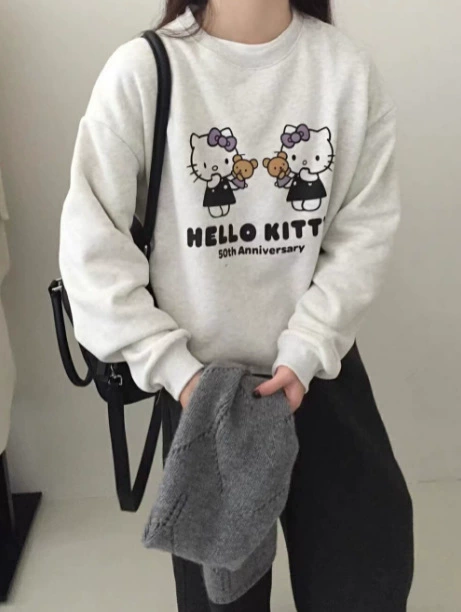Quality warm warm sweatshirt, cartoon long-sleeve, oversize