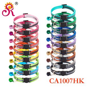 1.0 Reflective Black Cat Head Safety Buckle Collar Cat Collar Pet Cat Bell Collar Dog Collar Spot Factory