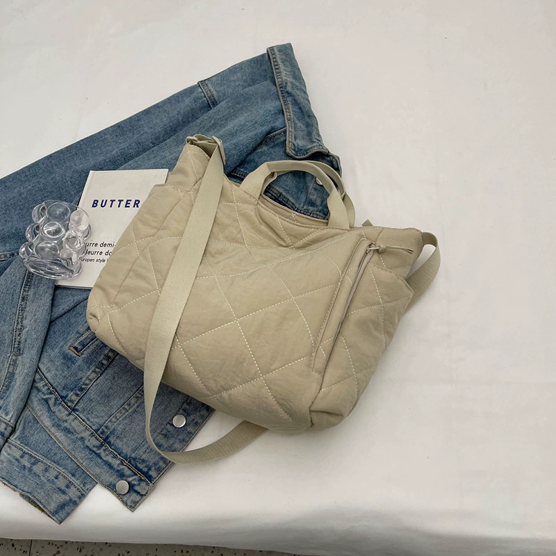 Большая вместительная сумка для поездок на работу, студенческая сумка через плечо, хлопковая сумка через плечо в корейском стиле, мягкая и пушистая сумка с застежкой-молнией