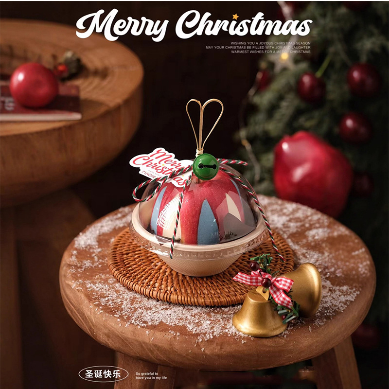 Christmas Candy Apple Bowl – Festive INS Style Pulp Dessert Fruit Takeout Container