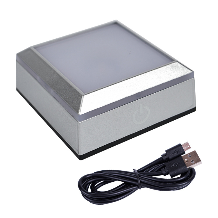 Nuevo cristal 3D 558 cubo 80 bola de cristal de detección táctil colorido Luz Blanca Seis métodos de flash de doble capa de soporte de la lámpara cuadrada