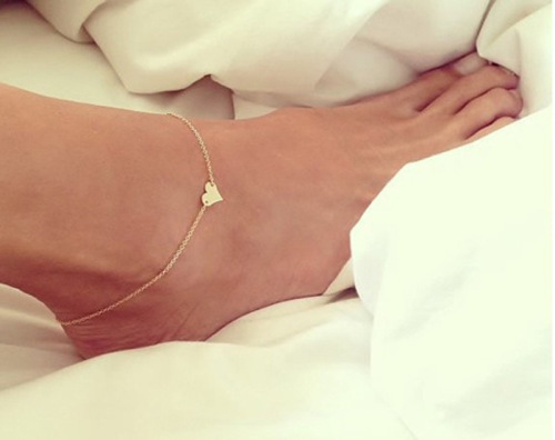 Simple and Minimalist Sexy Heart-shaped Love Peach Heart Ankle Bracelet Wholesale