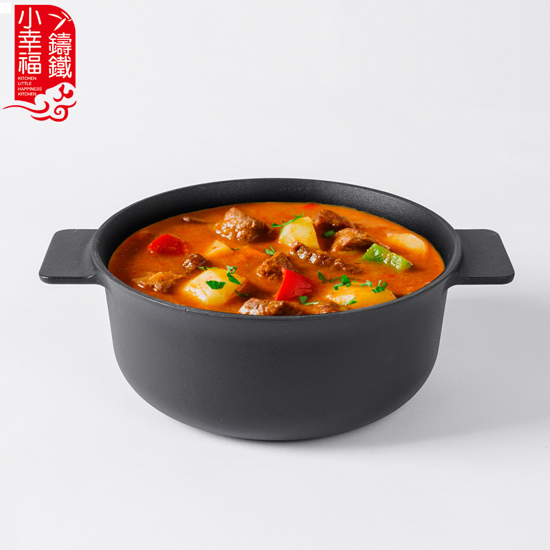 Pequeña felicidad 26cm hierro fundido de doble propósito platos de pan de acampamiento multifuncional platos de pan de pan multifuncional