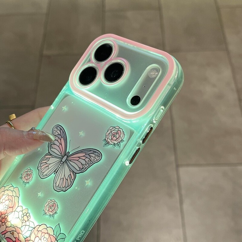 Butterfly Flower Flashing Light Phone Case for Apple 18 Pro Max, iPhone 17, Creative Anti-Drop Design for iPhone 16 Butterfly Flower Flashing Light Phone Case for Apple 18 Pro Max, iPhone 17, Creative Anti-Drop Design for iPhone 16