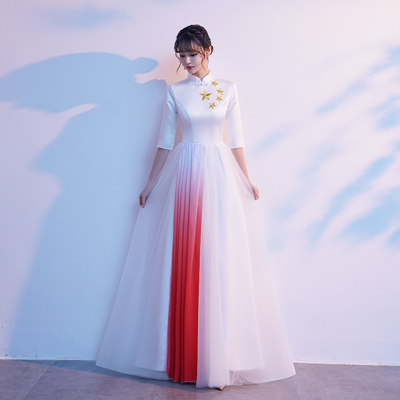 Suit, long skirt, dress, Chinese style, maxi length 4