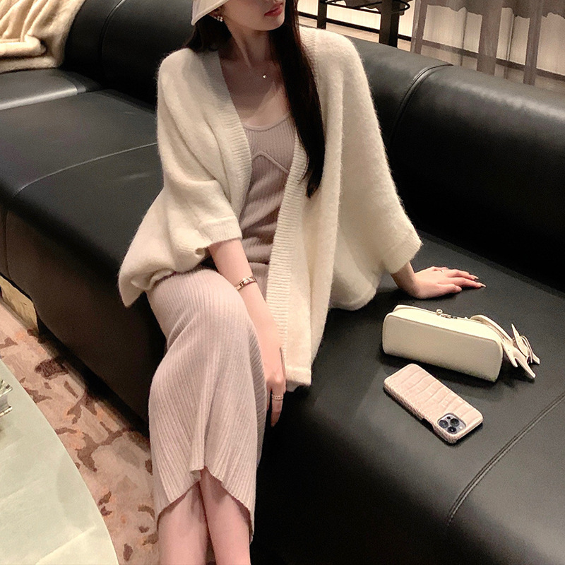 千金富婆斗篷 羊毛羊驼针织斗篷上衣女秋装新款宽松洋气毛衣外套|undefined