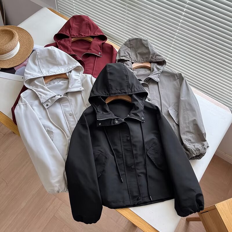 Women's Casual Hooded Jacket Short Tops Women's Tops Mountaineering Top 2025 Autumn and Winter New Style 479229