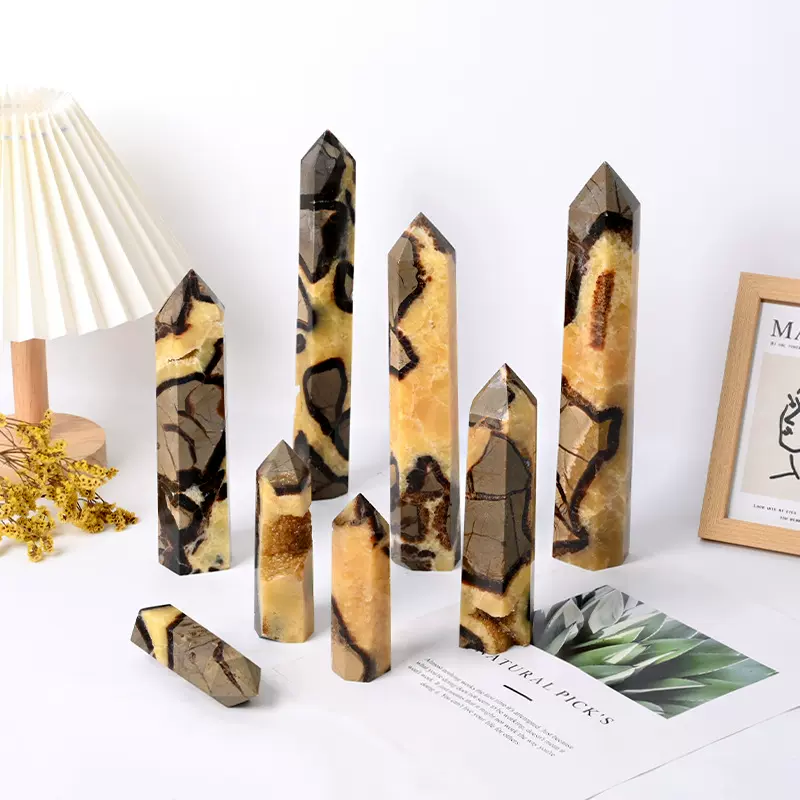 天然龟背石六角水晶柱摆件 水晶原石单尖居家办公水晶工艺品 批发
