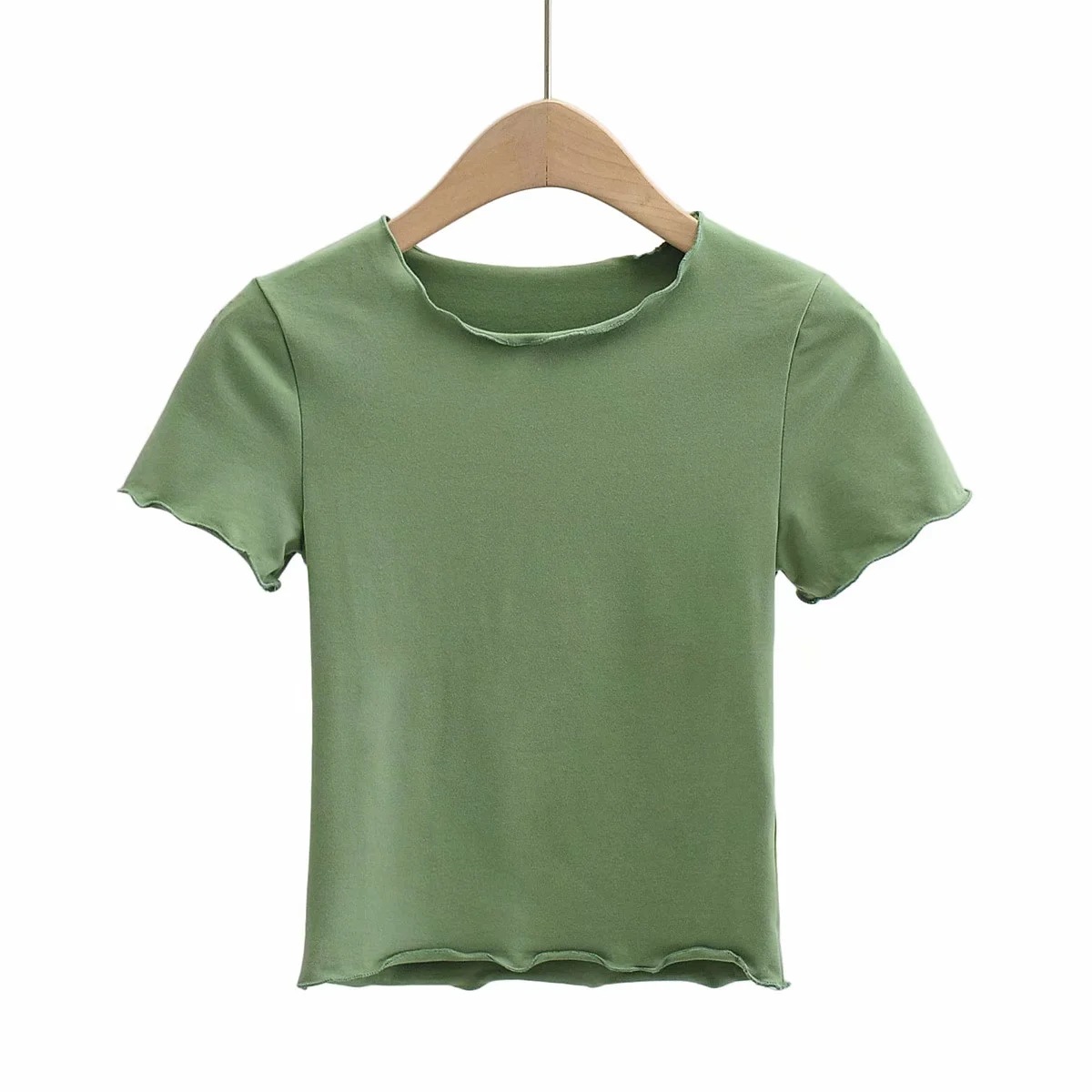 round neck solid color short-sleeved T-shirt  NSHS50532