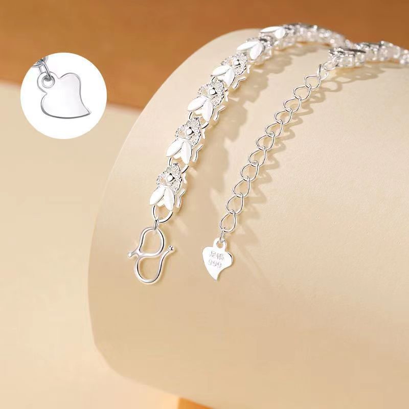Genuine goods copper silver-plated rabbit bracelet women's sweet love simple bracelet jewelry live e-commerce supply wholesale