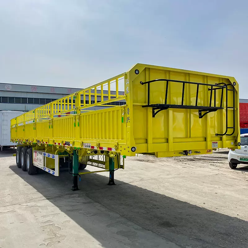 轻量化仓栅半挂车跨境出口农副产品散货运栏板半挂车侧翻自卸挂车
