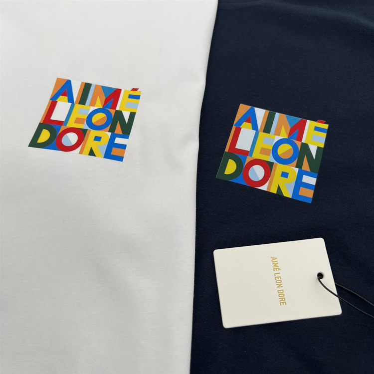 Aime Leon Dore Abstract Color Block Letter ALD T-shirt Trendy High Street Casual Short Sleeve_voghion.com