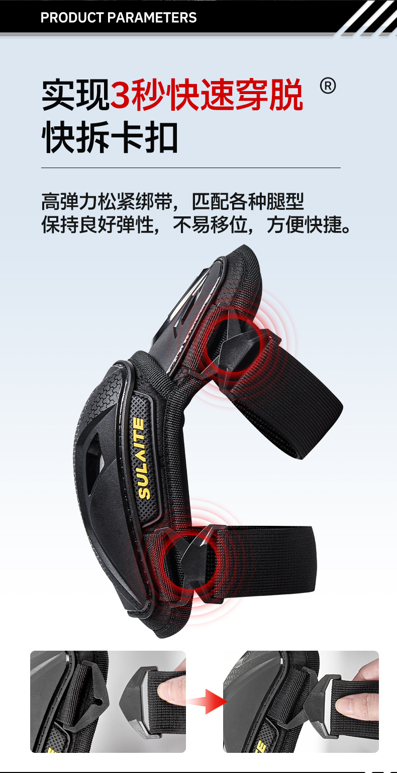 Sulaite Tpu Motorcycle Knee Pads, Lightweight, High-Strength, Anti-Fall, Four-Season Riding Motorcycle Knee Pads for Men/Women