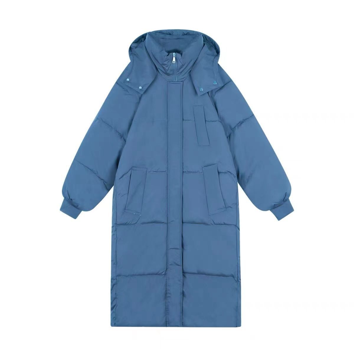 Winter Down Jacket For Women, Mid-Length, 2025 New Loose Thickened Coat, Over-the-Knee Puffer Jacket, Cotton Outerwear_ecoleips.com