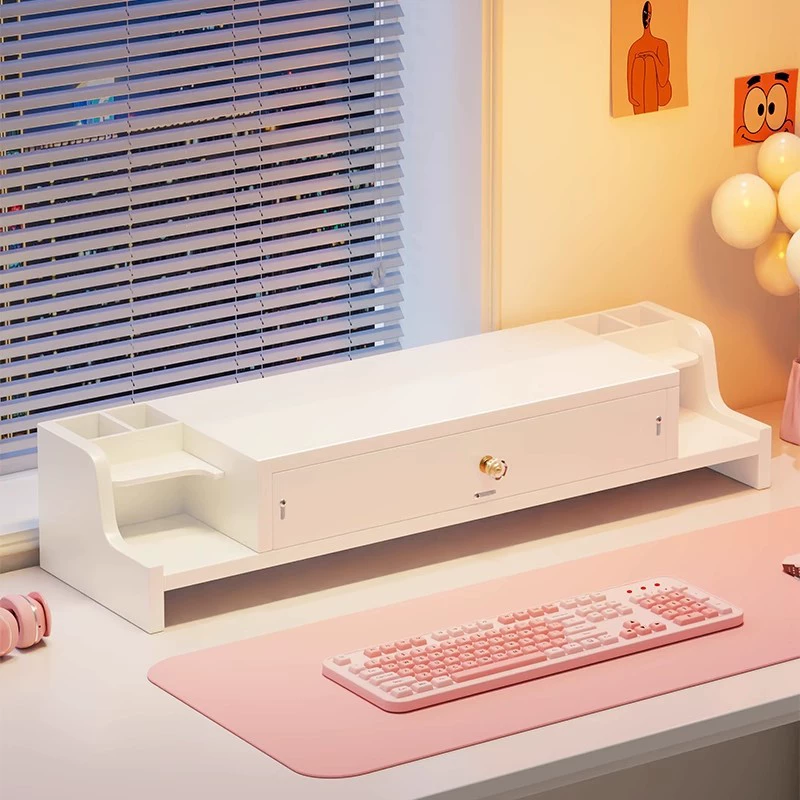 Компьютерный офисный стол с выдвижным ящиком, настольная стойка для хранения, настольная стойка для монитора, рабочая станция для девочек, артефакт