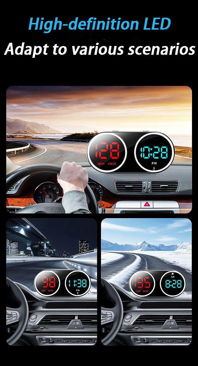 Cross-Border Automotive Universal Hud Head-Up Display Car Navigation Locator Beidou Satellite Electronic Speedometer
