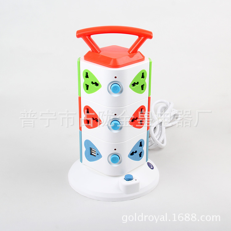 Oficina portátil creativa vertical 345 capas USB recargable enchufe de torre enchufe creativo enchufe USB